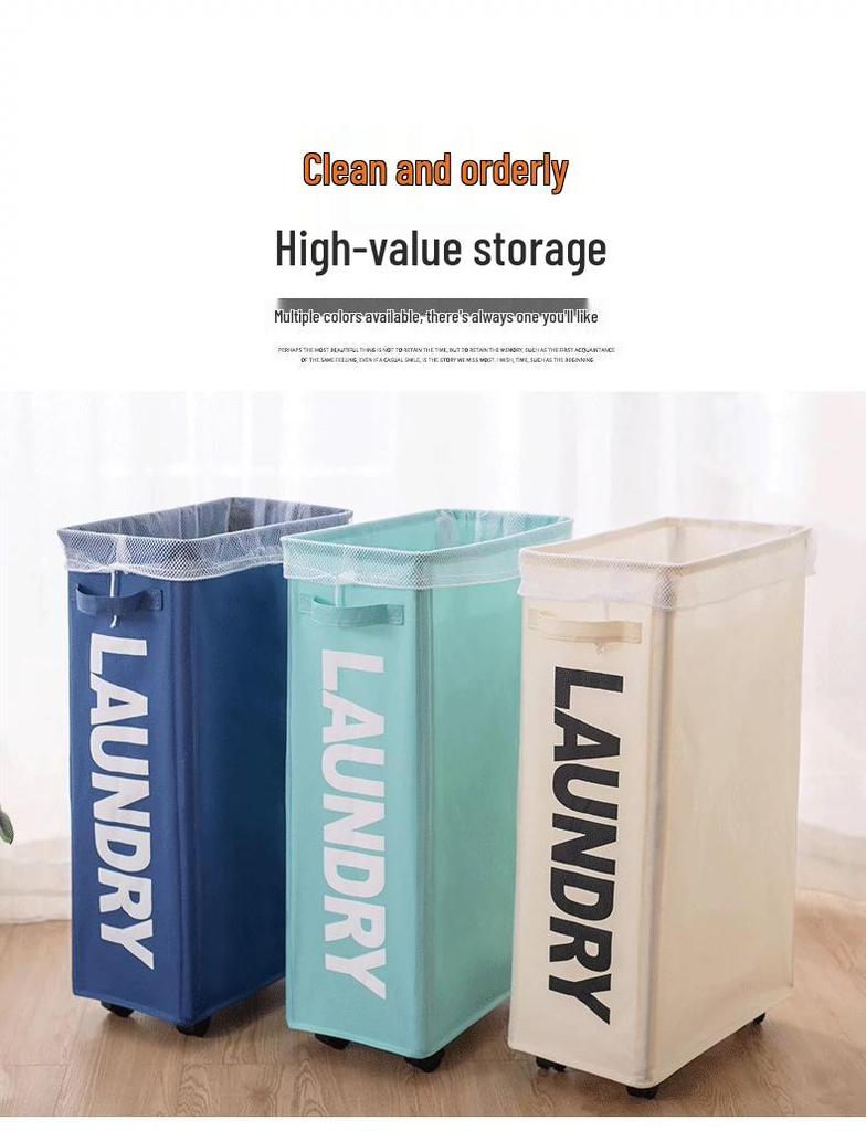 Rolling Oxford Cloth Laundry Basket - Japanese Style, Storage for Clothes, Dirty Laundry & Yoga Mats