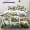 Retro Oil Painting Animals Pattern Bedding,Quilt Set Quilt Cover Pillowcase Home Birthday Gift (1 * Duvet Cover + 2 * Pillowcase, Without Core)
