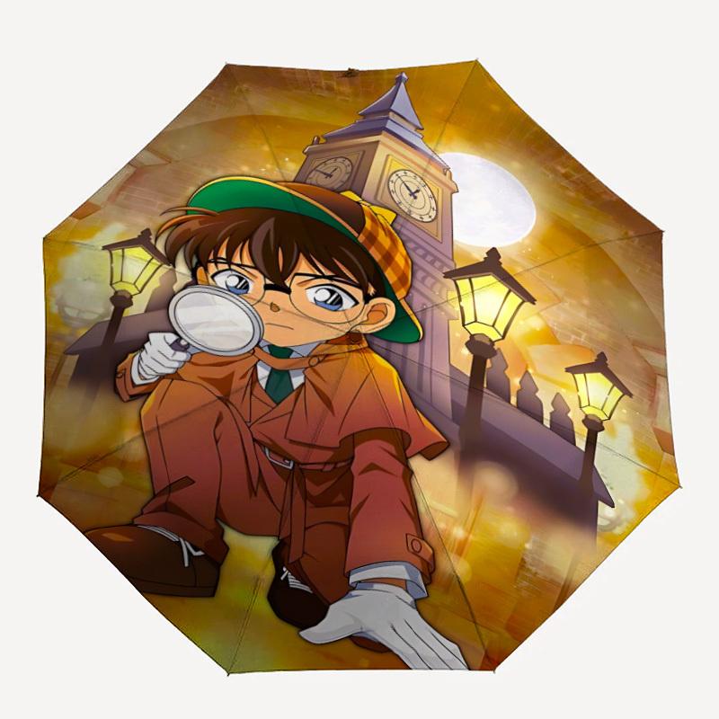

1PC Detective Conan Automatic Folding Umbrella, Automatic Folding Umbrella with 8 Ribs, Convenient for Outdoor Use 017
