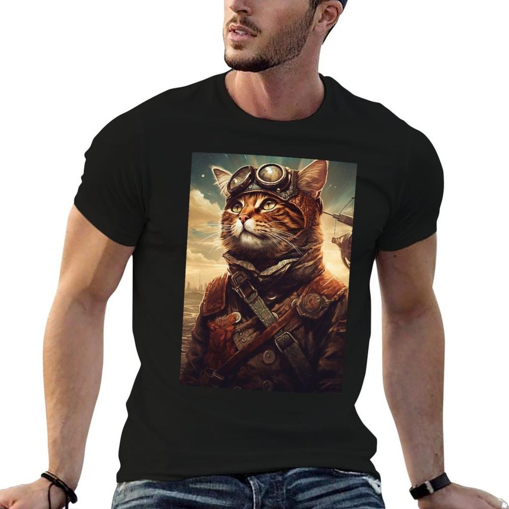 Aviator Cat 1 Tshirt Casual Graphic Print Tee