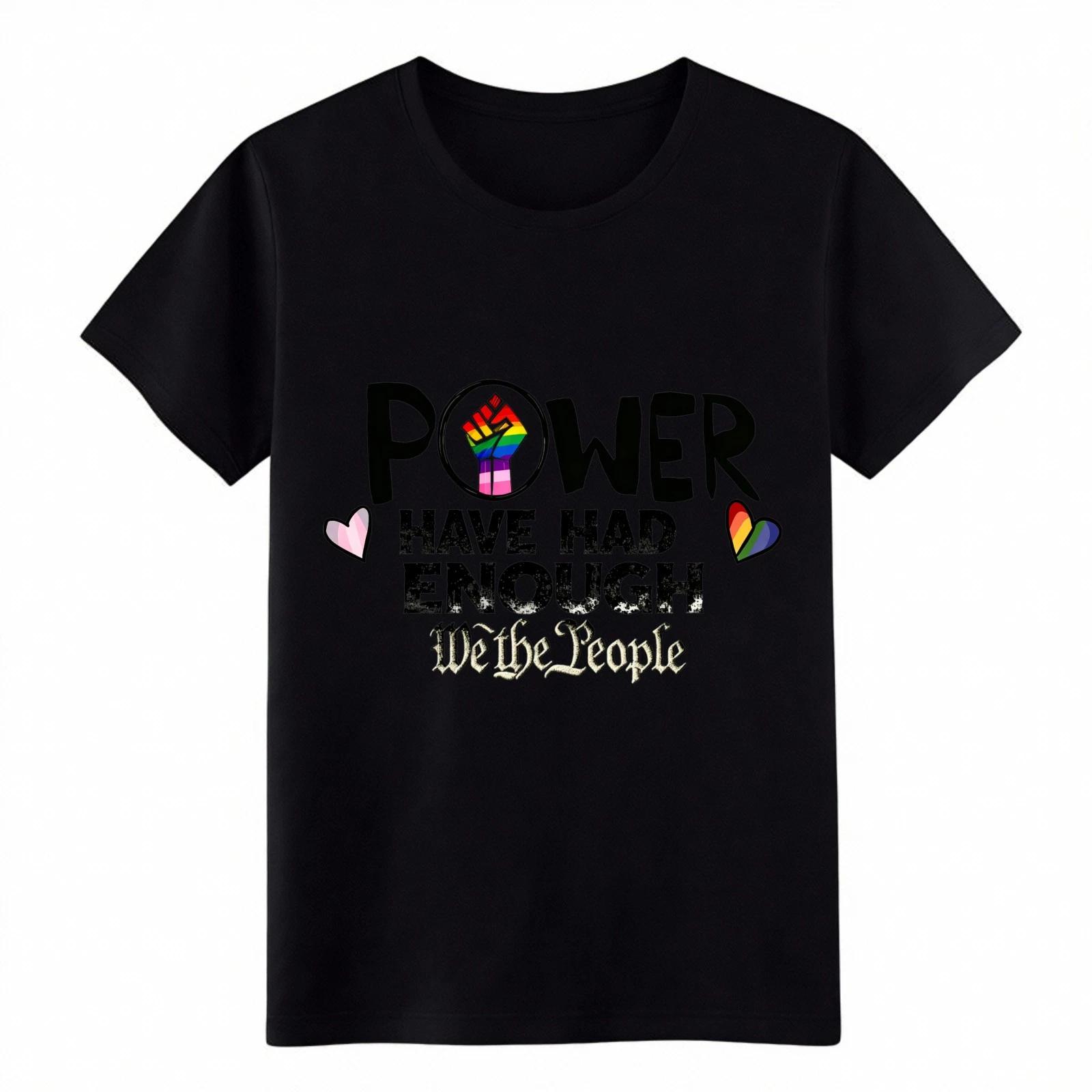 

Power We The People Pride Print T-Shirt Unisex Vintage Equality Rainbow Fist Tee 3XL