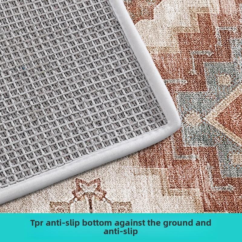 Bohemian Geometric Rug - Non-Slip Absorbent Floor Mat for Entryway Kitchen Hallway, Vintage Doormat with Anti-Skid Backing