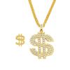 Hot-selling European and American Simple and Fashionable Personalized Dollar Symbol Alloy Diamond-encrusted Personalized Trendy Male Trendy People