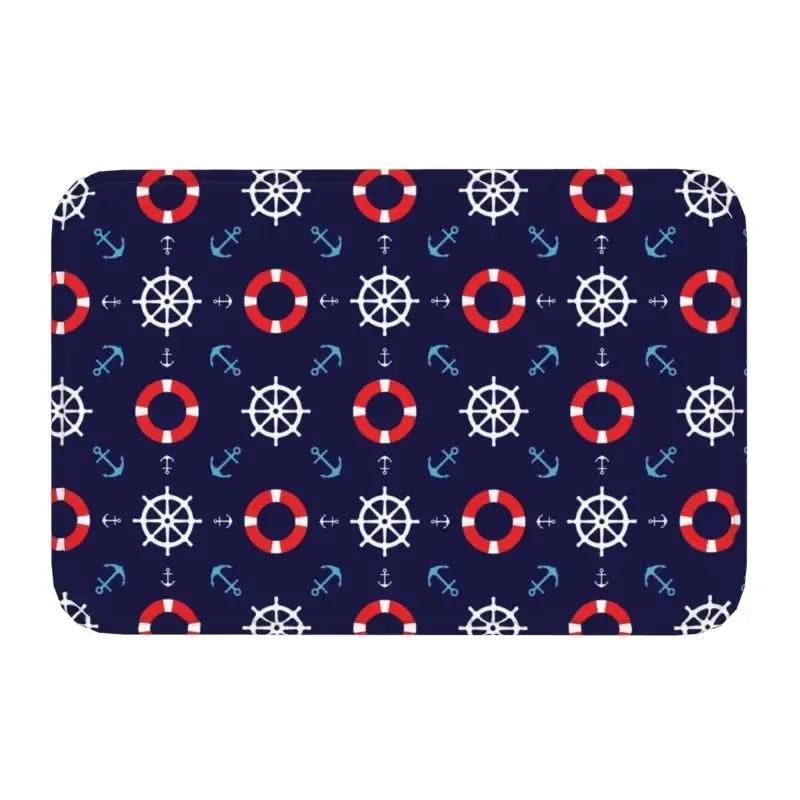 Námořní kompas Rohožka Kotva Kormidlo Tištěný Malý koberec Protiskluzový Vodu absorbující Rohožka do koupelny Kuchyně Domácí dekorace