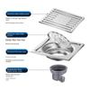 Square Floor Drain Stainless Steel Floor Cover Deodorant Drainer  Shower
