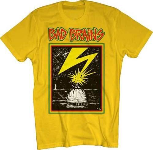 New Authentic Bad Brains Capitol Strike Lightweight Yellow Punk Band TShirt Unisex T-Shirt L