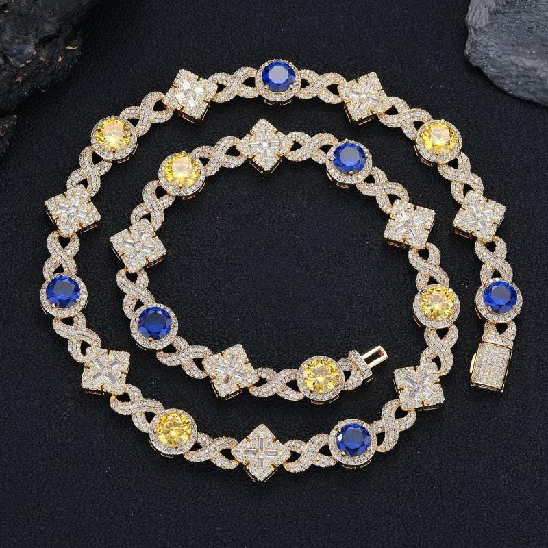 Minimalist Square Zircon Pendant Necklace Men Women Gold Plated Copper Chain Daily Wear Fashion Jewelry