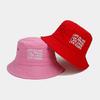 Girl Embroidery Letter Fisherman Hat Wide Brim Bucket Hat Spring Sunproof Hat
