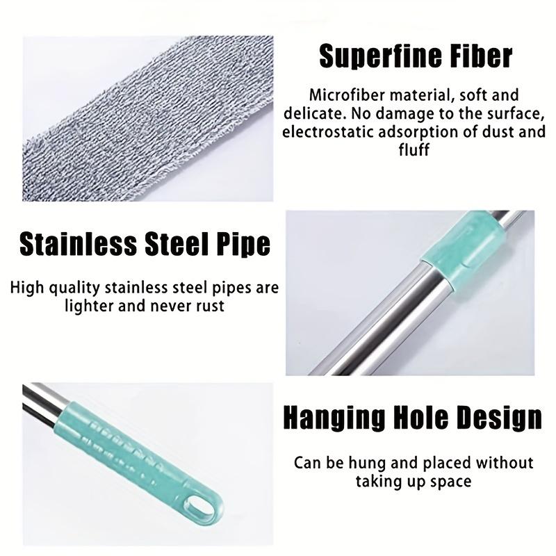 1set, Microfiber Dusting Brush with Extension Rod, Washable Extendable Dust Duster, Retractable Crevice Dust Cleaner