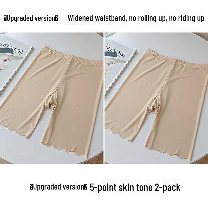Ice Silk Women's Anti-Chafing Plus Size 2-in-1 Safety Capris