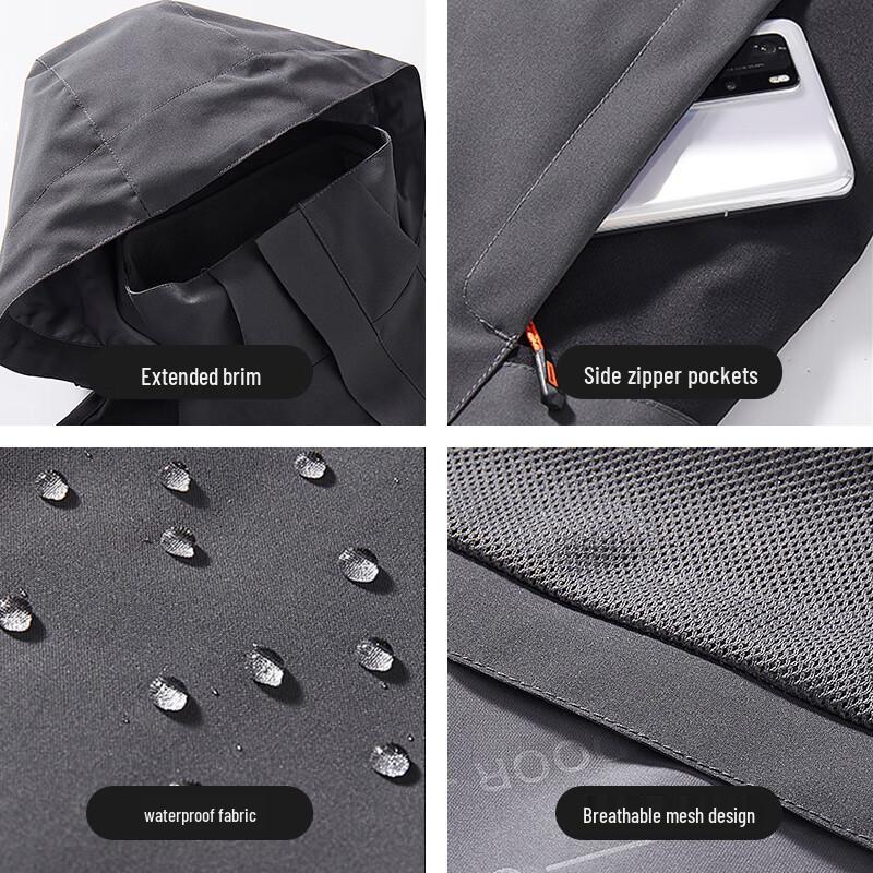 JEANSWEST Unisex 3-in-1 Waterproof Windbreaker Jacket