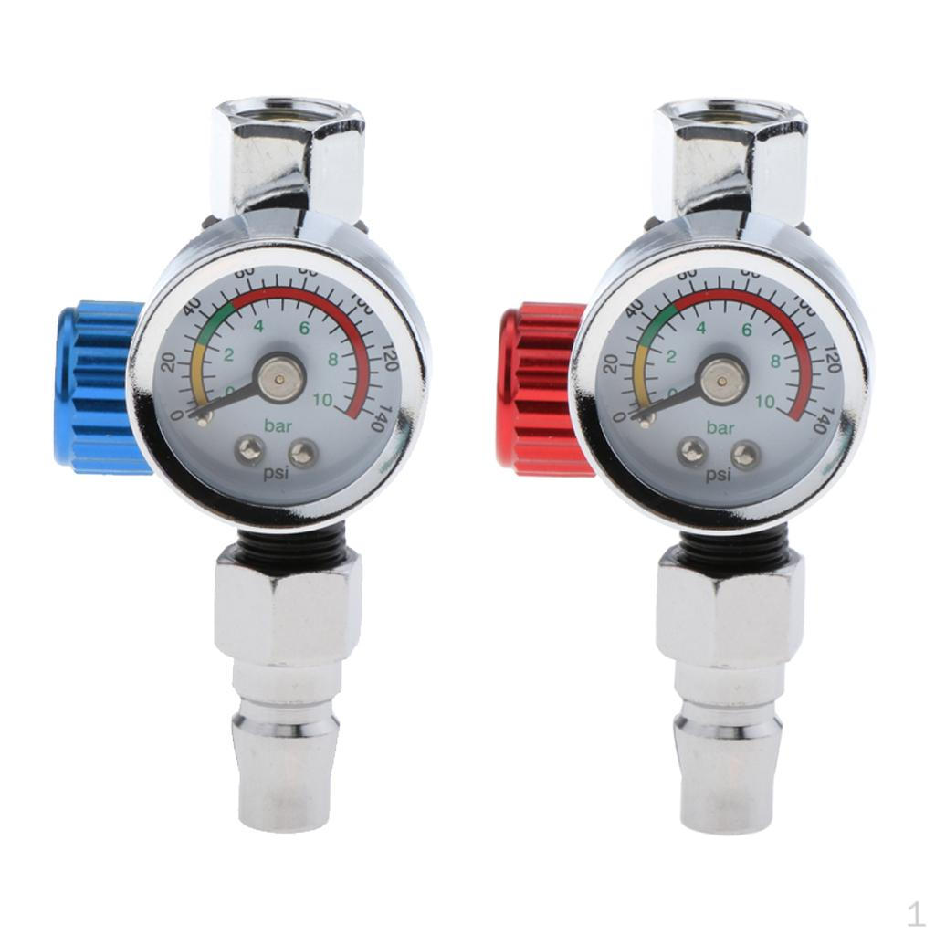 2 Pack 1/4 Metal Pressure Regulator Valve 0-140PSI