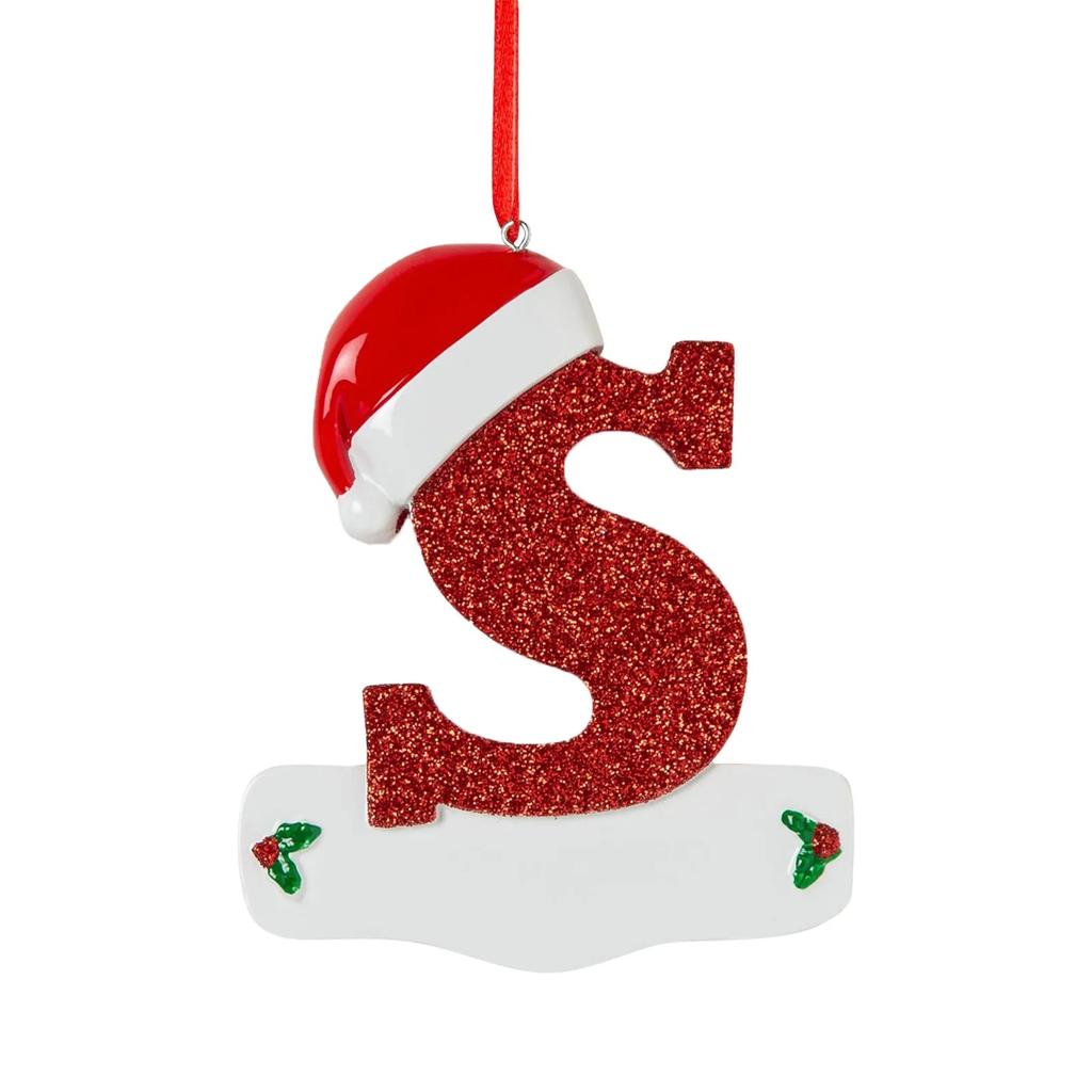 Weihnachtsdekorationsanhänger Personalisierter Weihnachtsschmuck mit 26 Buchstaben DIY Weihnachtsbaumhängeornament Neujahr 2024