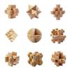 Mini Beechwood Kongming Lock & Luban Nine Ring Puzzle Set - Educational Brain Teaser for Kids & Students