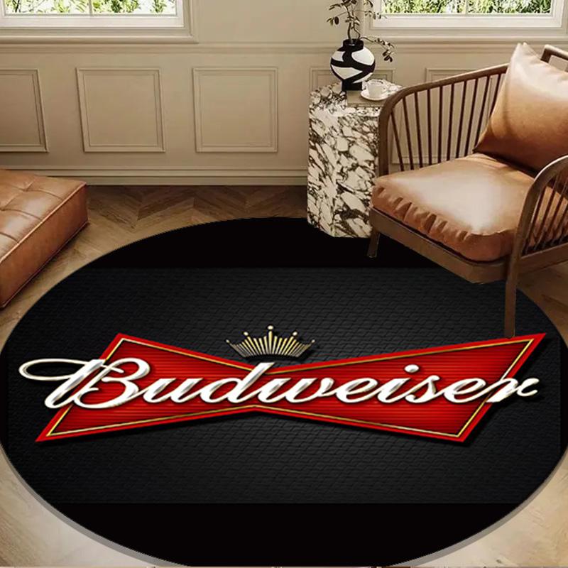 Budweiser Galaxy Bow Tie Round mat Home Decor, Chair rug For livingroom,Bedroom, doormat home decor Birthday Gift Christmas Gifts