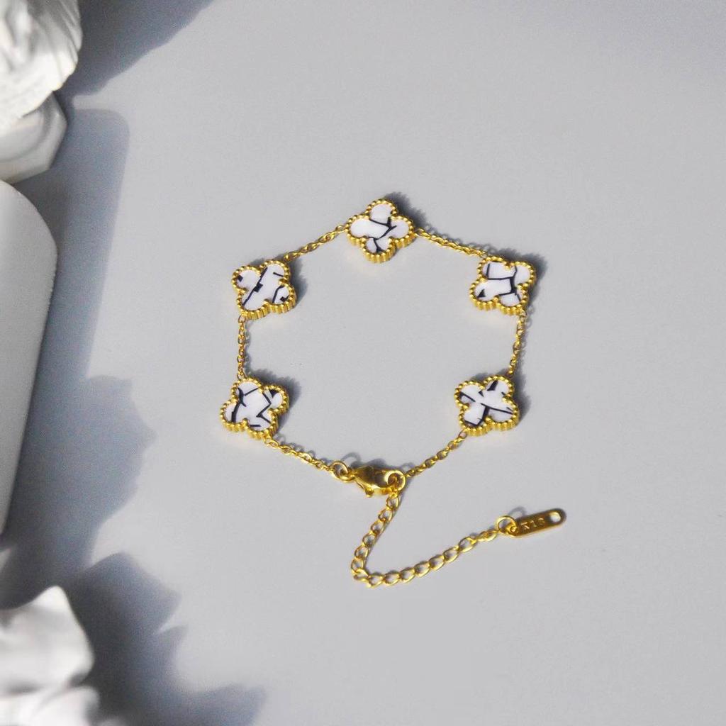 New Four Leaf Lucky Color Bracelet Color Blocked Series Fashion Bracelet Beimu Five Flower Bracelet