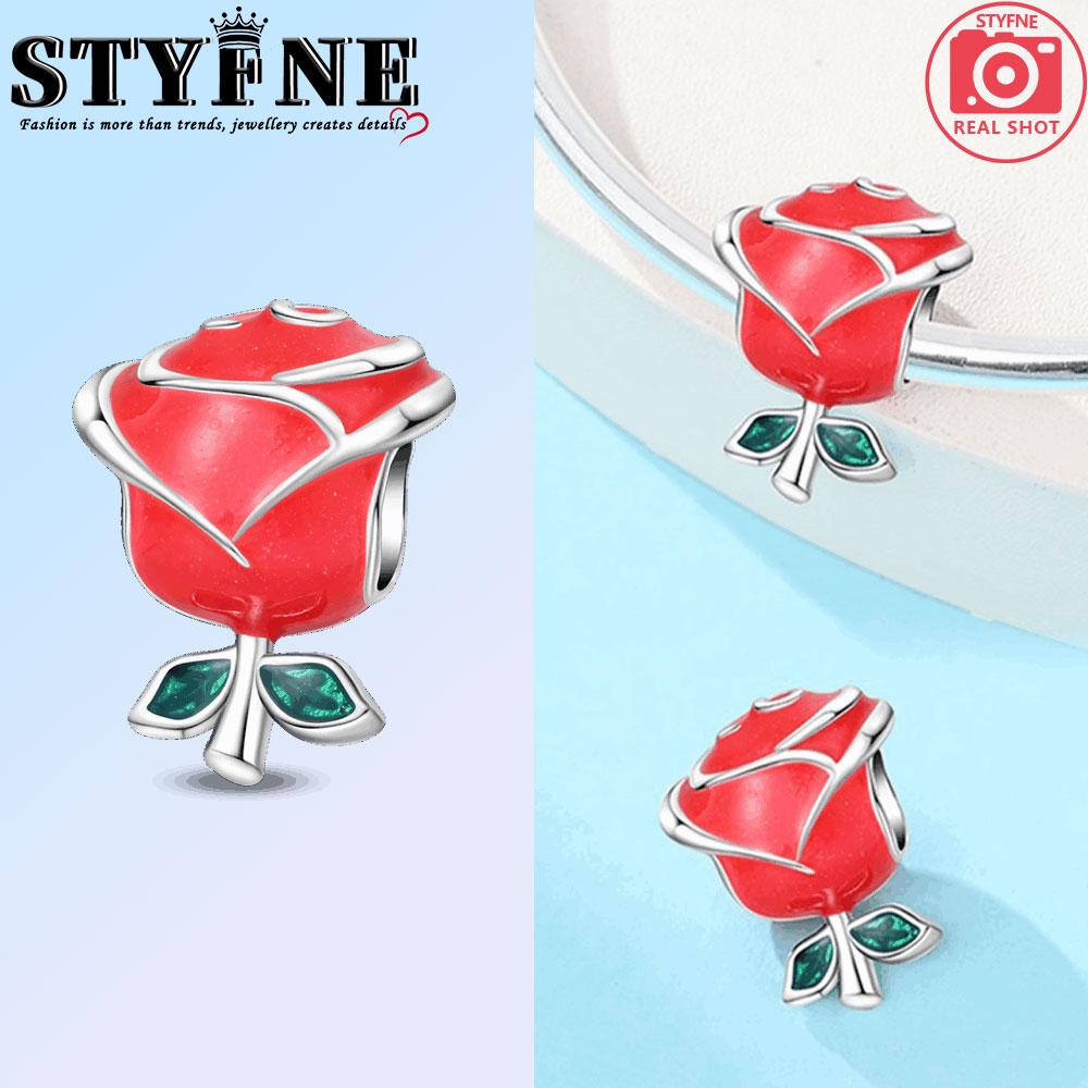 New Original 100% Copper Autumn Beaded Rose Romantic Wedding Charms Fit Women'S Bracelet Diy Jewelry Making