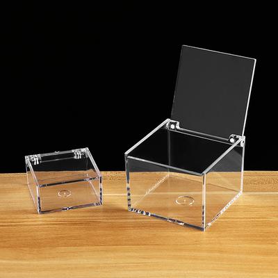 1PC módní akrylová krabička s displejem Čtvercová otočná dárková krabička Prachotěsná průhledná úložná krabička