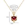 Ruby & Diamond Fox Pendant Titanium Steel Necklace - Women's Fashion Versatile Clavicle Chain Jewelry