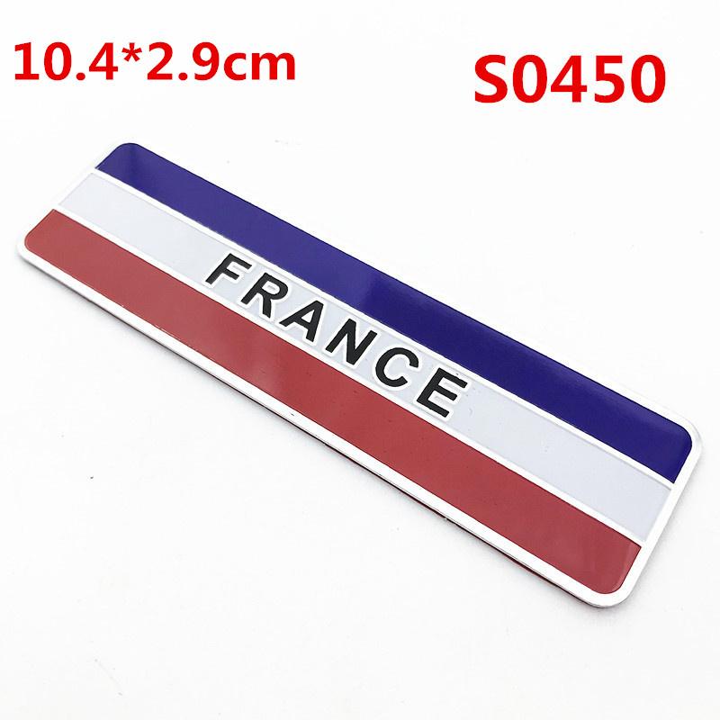 1Pc Aluminum 3D France Flag Car Sticker Emblem Badge Decal Sticker