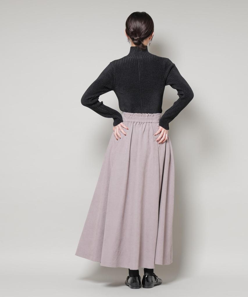 Nano Universe Brushed Peach Gathered Voluminous Size F Women's Skirt, 020, Gray, 673-5230321