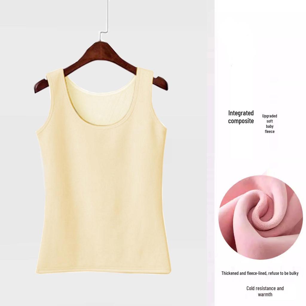 Women's Plus Velvet Warm Winter Camisole Vest Sleeveless Cold-Proof Base Layer
