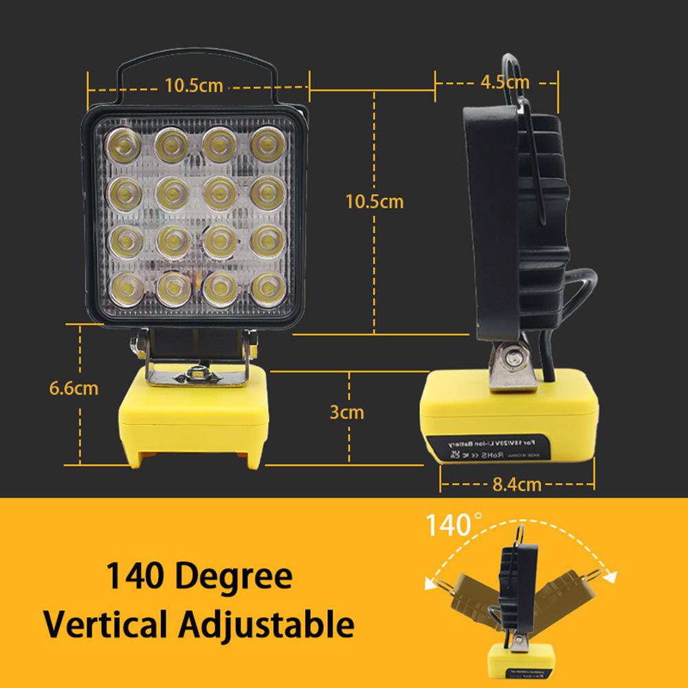 Flashlights Portable Work Light For De-walt For Workshop Camping LED WorkLight Torch Battery Black Flood Light