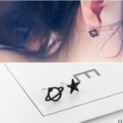 New Jewelry Earrings Saturn Hollow Stud Studs for Women Set Lovely Retro Space Perforated