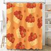 Cute Strawberry Cupcakes Shower Curtain For Home Decor Orange Bath Rug With Flower Printed Design Washable Fabric Shower Curtain