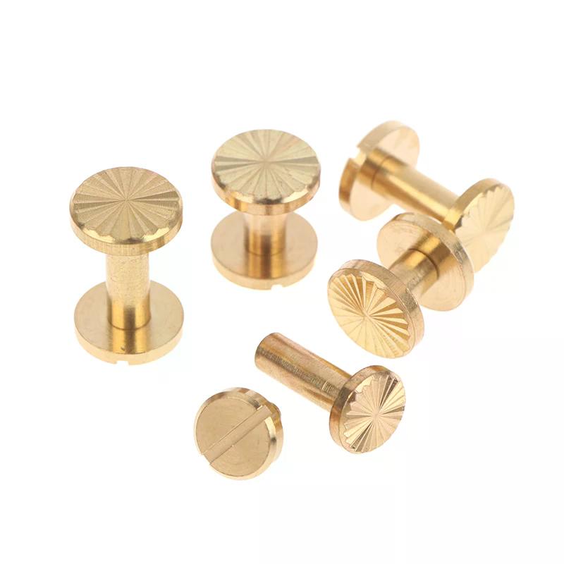 10pcs Solid Brass Chicago Screws, Binding Studs for Photo Album, Leather Craft, Belt or Wallet Fasteners