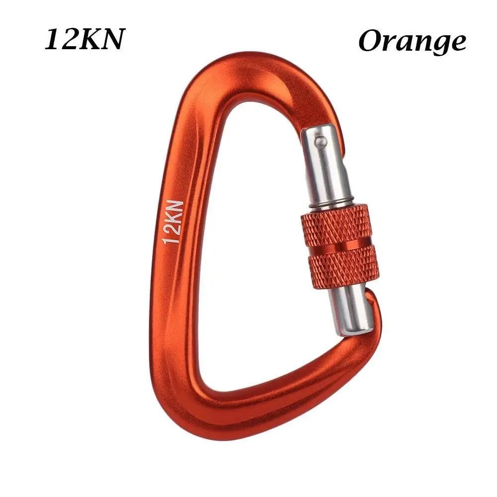 12KN Outdoor Automatic Lock Buckle D Shaped Carabiner Clasp Keyring Clip Sports Rope Buckle Water Cup Buckle Climbing Tools