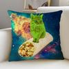 Cute Funny Green Alien Cat Pillow Cover Design Cushion Cover Decor Holiday Decorati