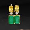 Gica Gema Emerald Earrings For Women 925 Sterling Silver Unique Design Romantic Fine Earrings Jewelry Wedding Party Gifts New Trend