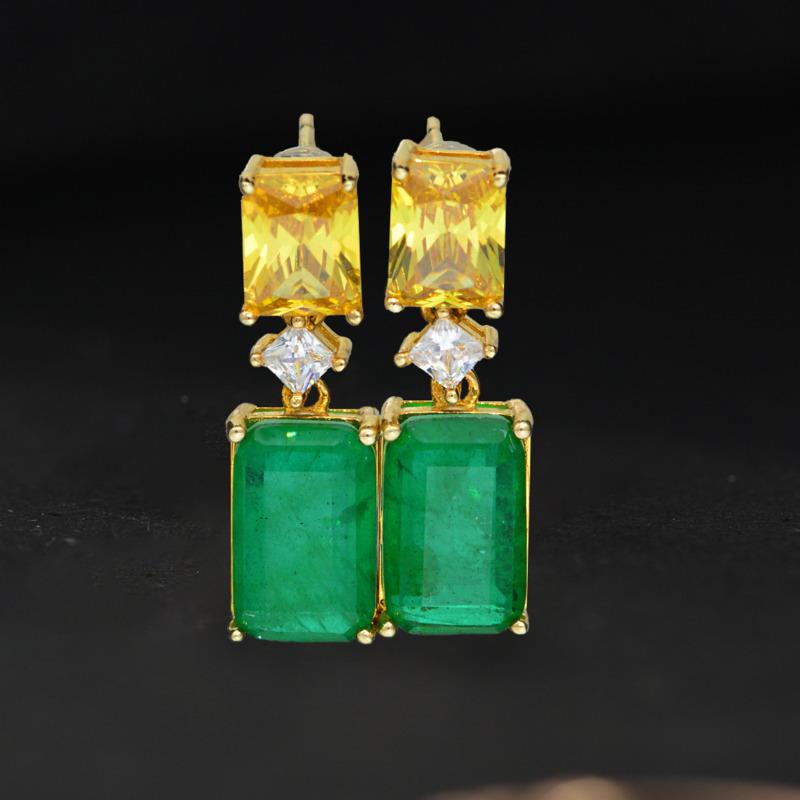 Gica Gema Emerald Earrings For Women 925 Sterling Silver Unique Design Romantic Fine Earrings Jewelry Wedding Party Gifts New Trend