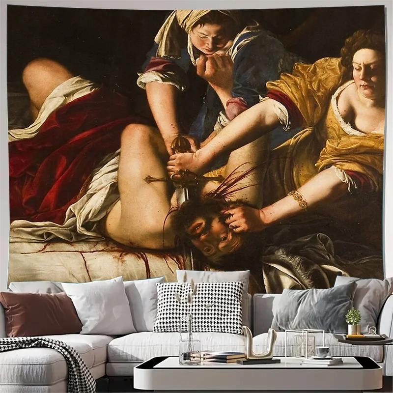 Tapeçaria Renascentista Pendurada na Parede Arte Medieval Decoração História da Roma Antiga Decoração para Casa Estética de Quarto Presente Tapeçaria