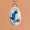 Hand-Painted Printed Necklace, Dripping Oil Flower Gold Pattern Pendant, Artistic Style, Niche Women'S Tide Neck Chain.