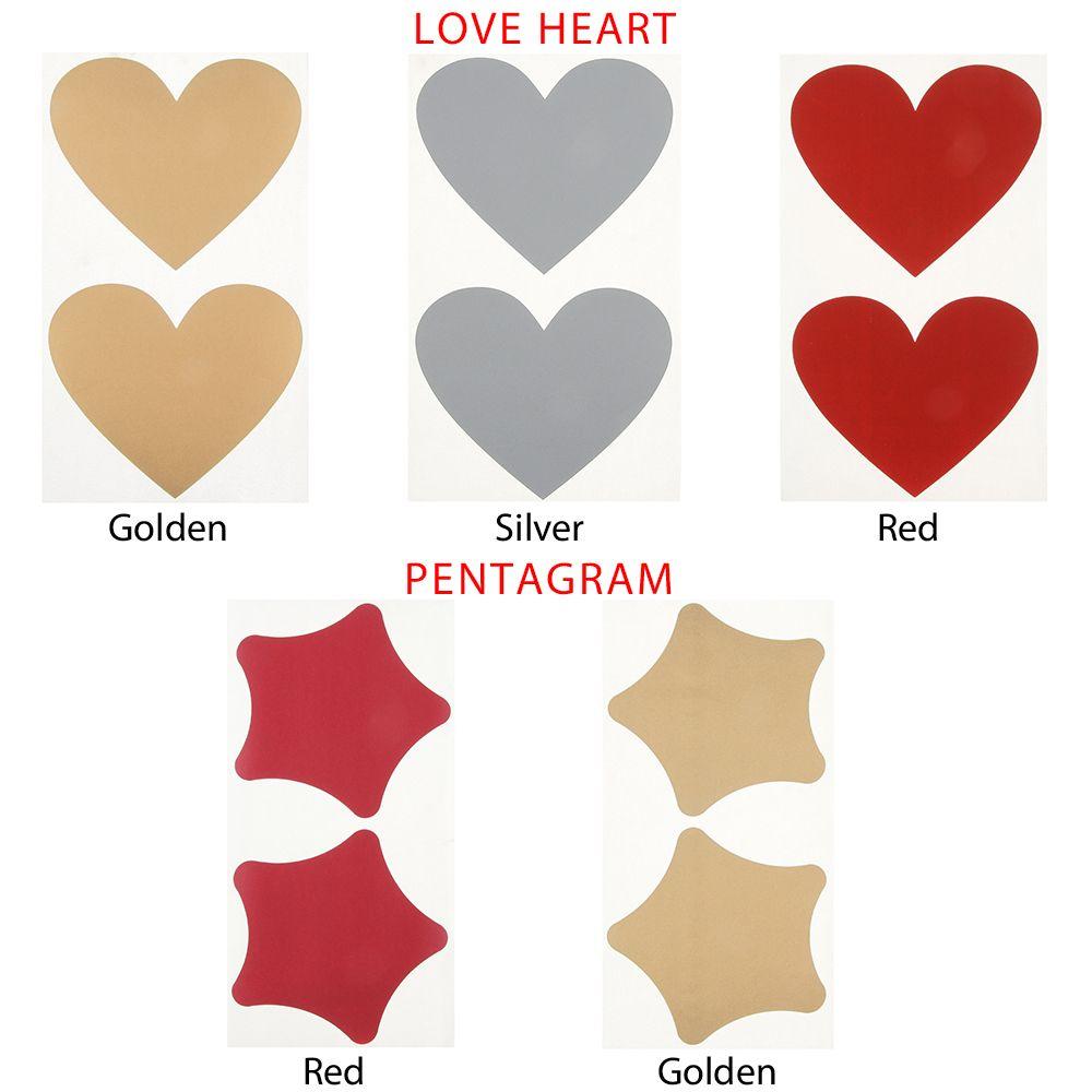 50Pcs Love Heart Pentagram Shape Scratch Card Coating Sticker DIY Postcard Self-adhesive Scratch Coating Stickers Message Card
