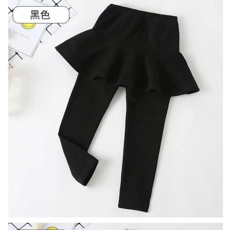 Children's Clothing Spring and Autumn New Style Girls' Leggings Korean Style Elastic Outer Trousers Fashionable Ruffled Culottes