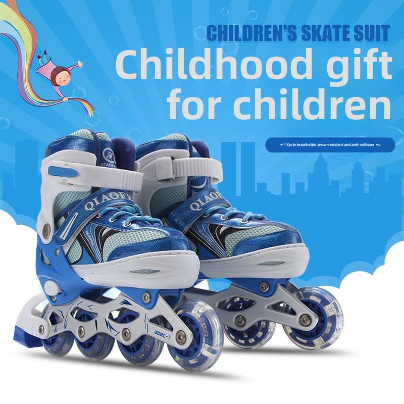 New Four-wheel Flash Roller Skates Single-row Roller Skates Children's and Men's Training Skates