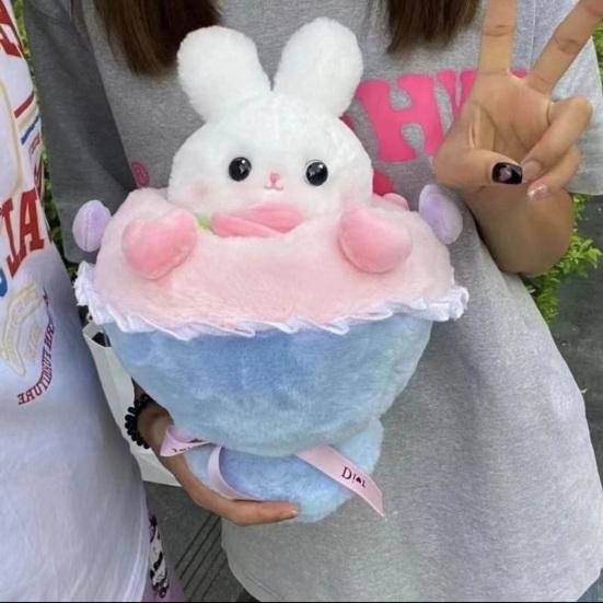 Cartoon Rabbit Plush Toy Lovely Stuffed Bouquet Bunny Doll Plushies Soft Stuffed Animal Romantic Valentine's Day Plush Cartoon Doll Toy Birthday