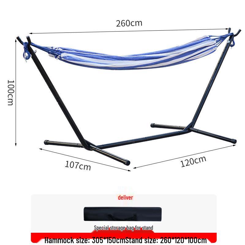 Double Outdoor Canvas Hammock: Lightweight, Anti-Roll, Detachable Stand for Camping & Children's Swing Chair