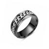 Stainless Steel Roman Numeral Rotating Ring - Titanium Chain Band