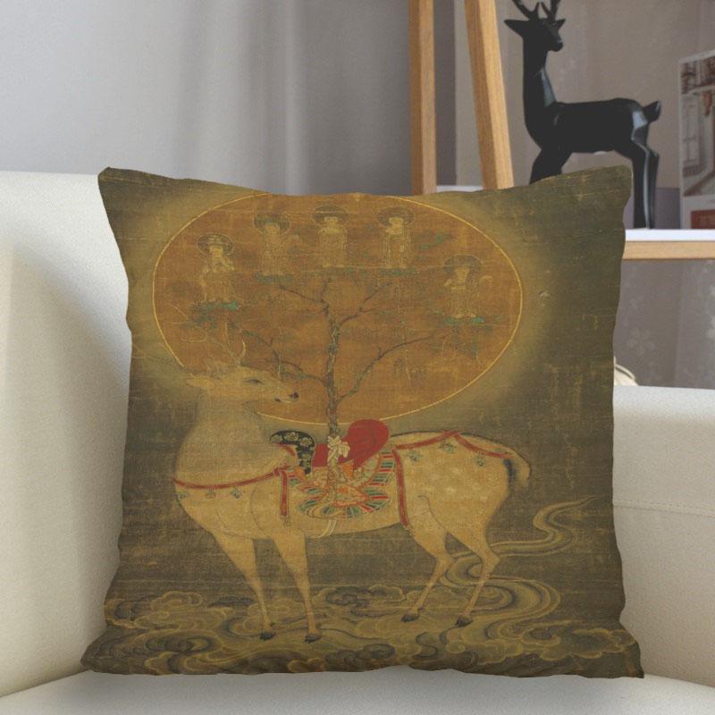 Bedroom Living Room Home Decor Cushion Cover Fantasy Fawn Art Pillowcase Square