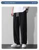 Men's Summer Lightweight Wide-Leg Ice Silk Pants - Casual Loose Fit Trousers