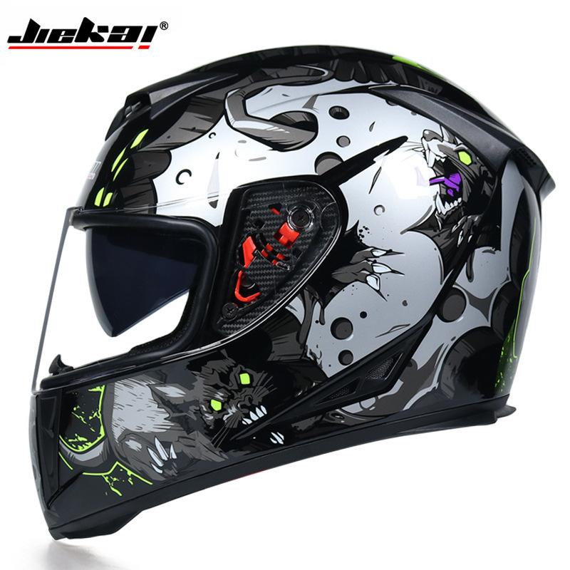 Electric Vehicle Bicycle Helmet Men's and Women's Full Helmet Full Cover Type Personalized Four-season Double Lens Warm Anti-fog Cap