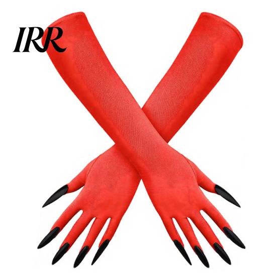 Elastic Polyester Costume Gloves 1 Pair Halloween Ghost Claw Gloves, Long Fingernail Witch Outfit Essentials Accessory, Dark Party Performance