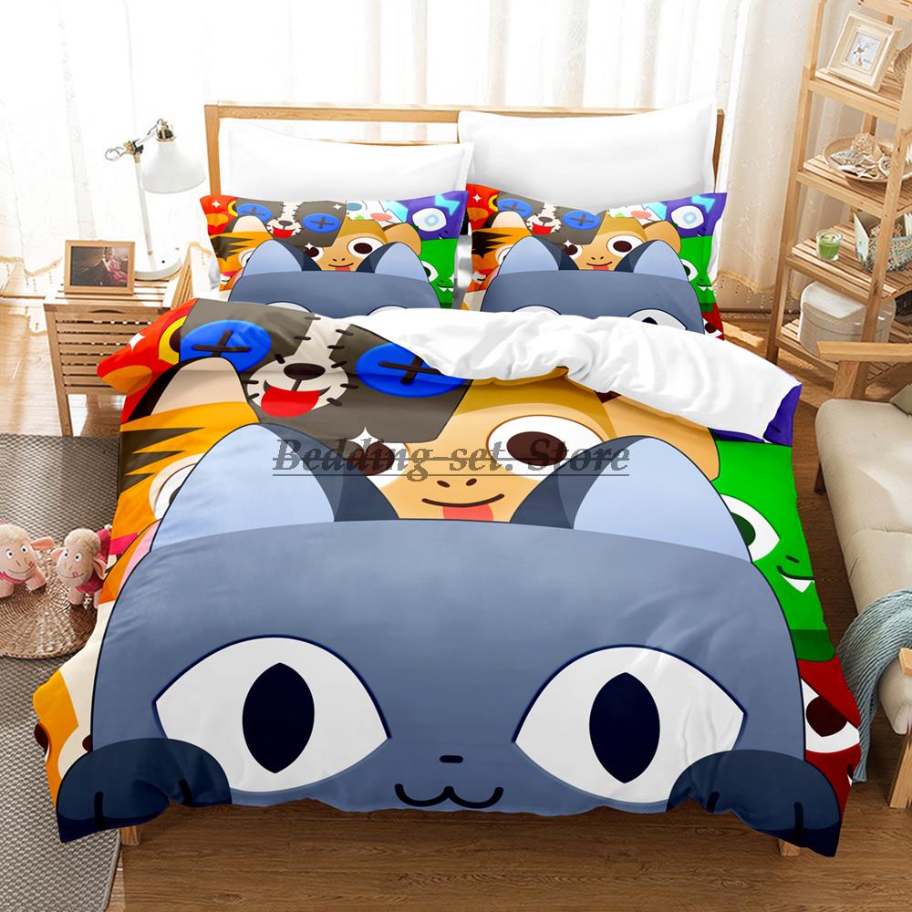 Katze Haustier Simulator X Bettwäsche Set Einzelbett Twin Full Queen King Size Bettset Aldult Kinder Schlafzimmer Bettbezug Sets Anime Bettlaken Set
