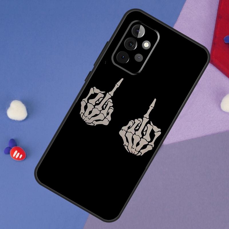 Skeleton Middle Finger Case For Samsung Galaxy A14 A56 A36 A26 A16 A06 A54 A34 A12 A32 A52 A13 A33 A53 A15 A35 A55