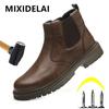Waterproof Work & Safety Boots Men Leather Boots Indestructible Male Work Shoes Men Winter Boots Safety Shoes Men Steel Toe Shoe