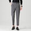 Winter fleece thickened men's casual pants with belt fashionable young men's nine-point pants fleece trousers